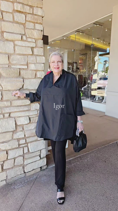 Igor Black High Low 2 Pocket Tunic W25-03