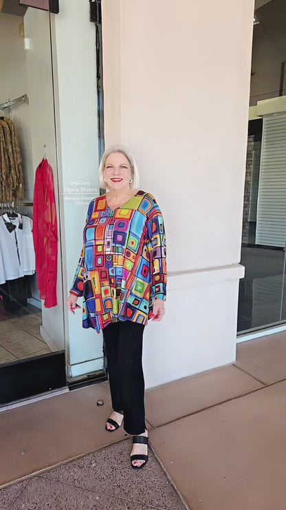 Et' Lois Multi Printed Asy Tunic H3112-1383