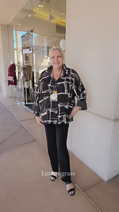 Lemongrass Black Print Big Shirt WT565A