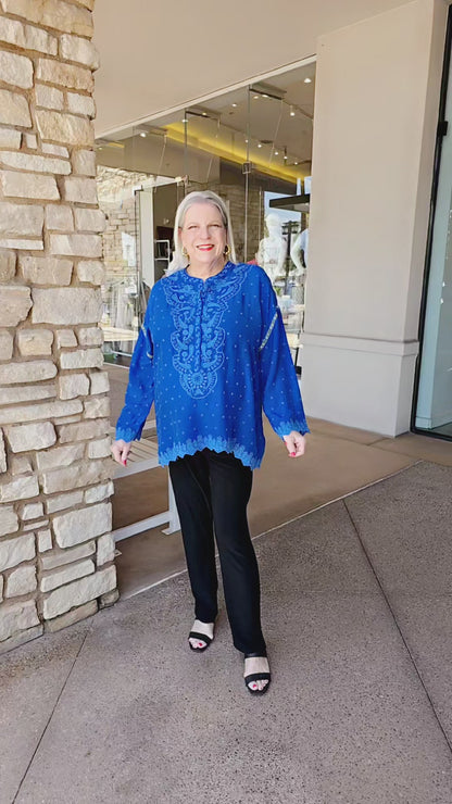 Johnny Was Admiral Blue Ella Blouse C15026-2