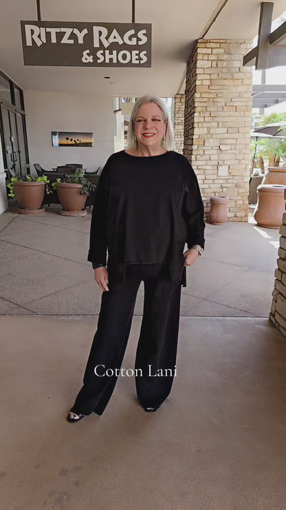 Cotton Lani Black Pocket Tee J338