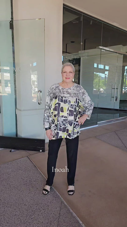 Inoah One Size Printed 2 Pocket Tunic T1514SM-AD72