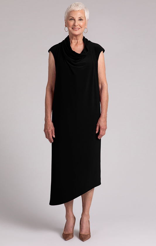 Sympli Black Draped Cowl Dress 28184-0