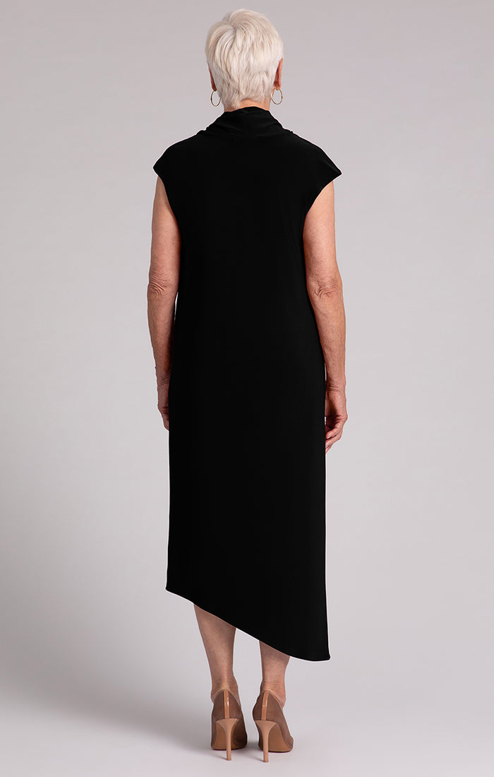 Sympli Black Draped Cowl Dress 28184-0