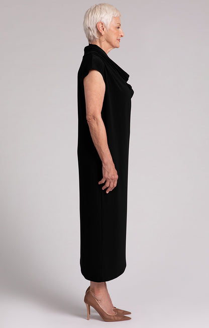 Sympli Black Draped Cowl Dress 28184-0