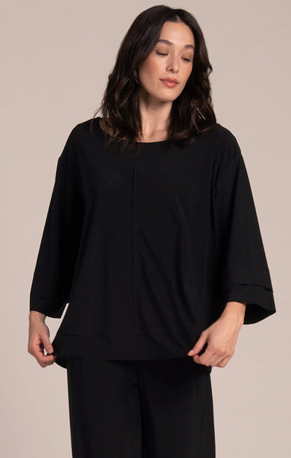 Sympli Black Splice Double Cuff Top 22369-2