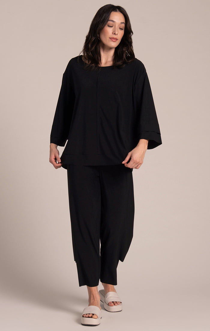 Sympli Black Splice Double Cuff Top 22369-2