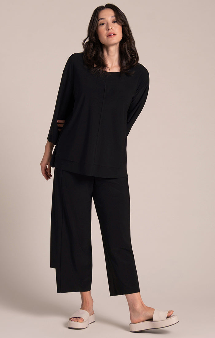 Sympli Black Splice Double Cuff Top 22369-2