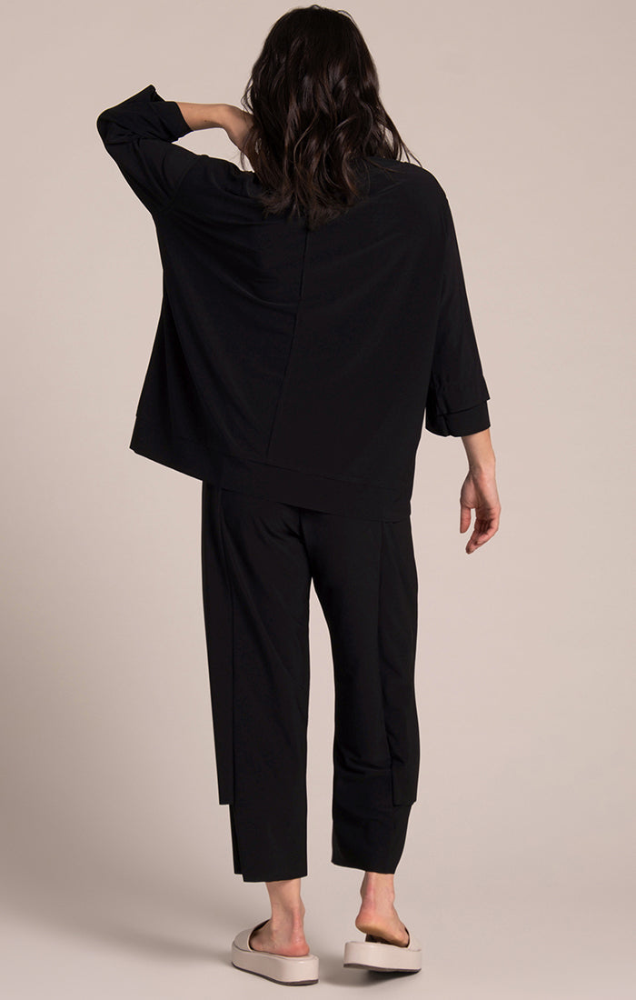 Sympli Black Splice Double Cuff Top 22369-2