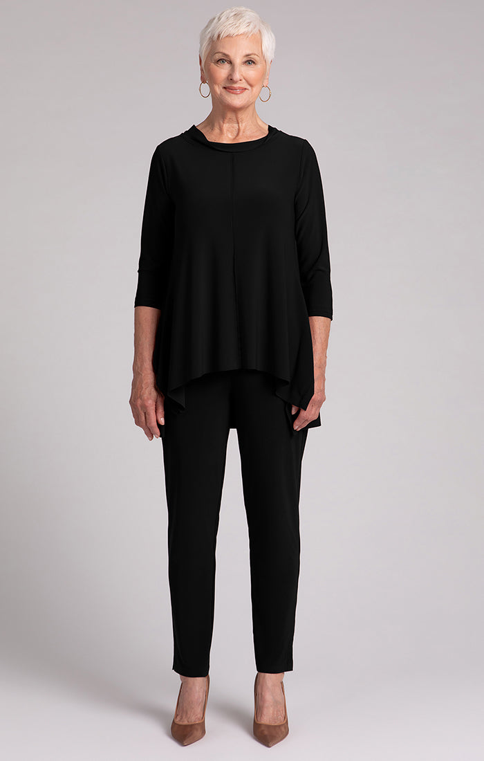 Sympli Black Flounce Top Wide Funnel Collar 22325-2