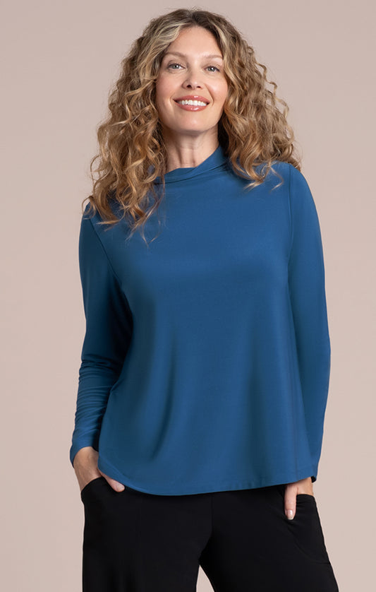 Sympli Plus Size Lake Echo Mock Neck Top 22398-3