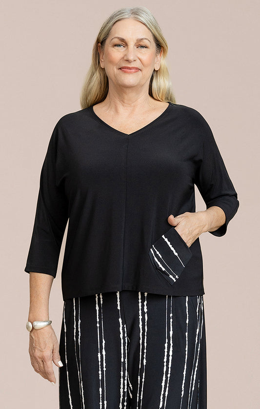 Sympli Cecily Black Revel Top 22175P-2
