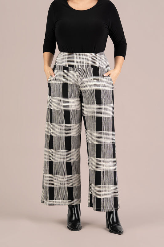 Sympli Cashew Plaid Wide Leg Trouser 27204MP