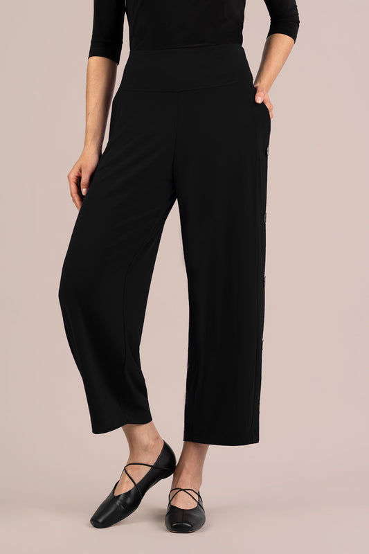 Sympli Black Buttoned Up Lantern Pant 27349