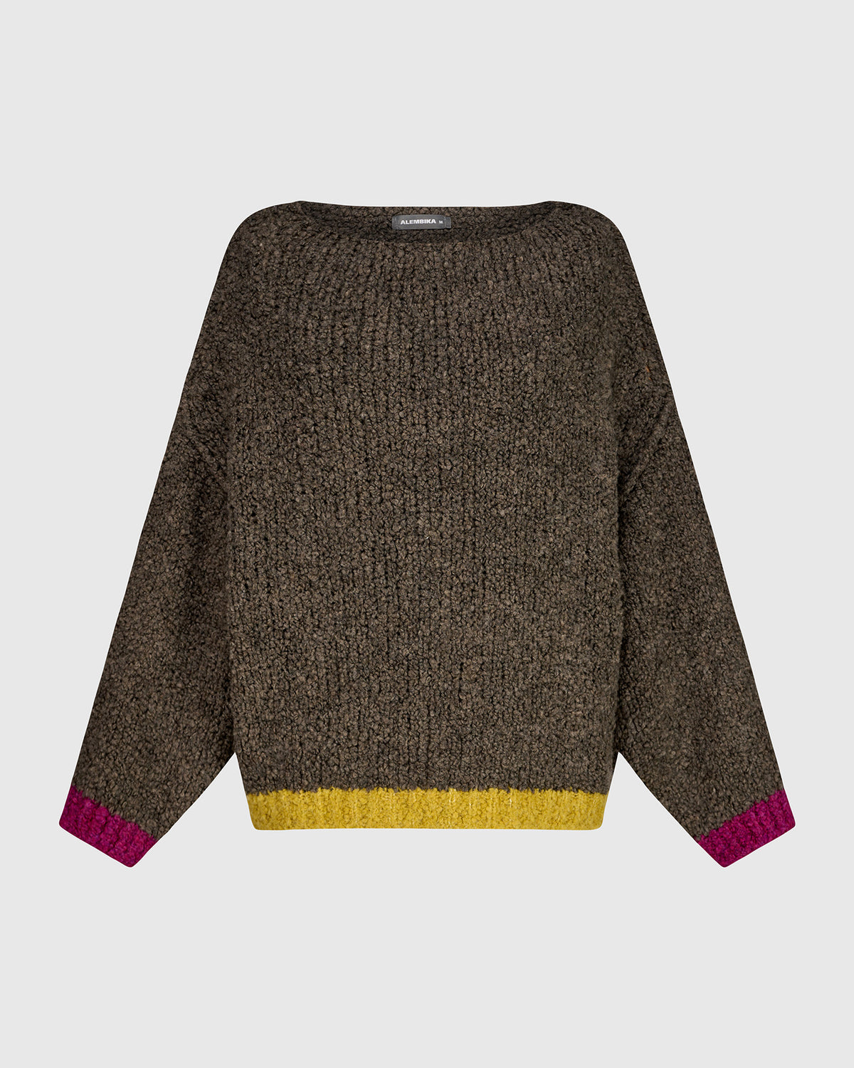 Alembika Brown Color Block Knit Sweater AS946B