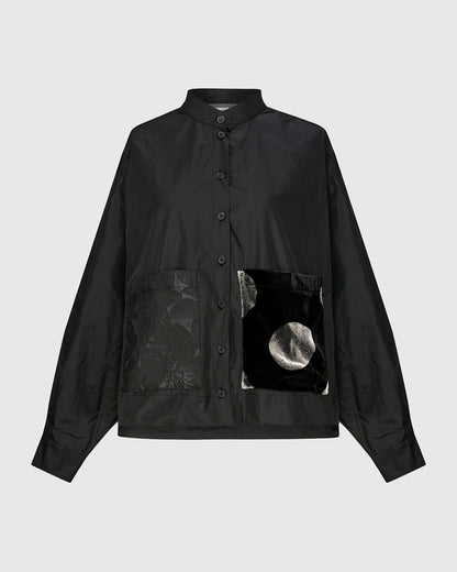 Alembika Black Taffeta Short Pocket Shirt AT813B