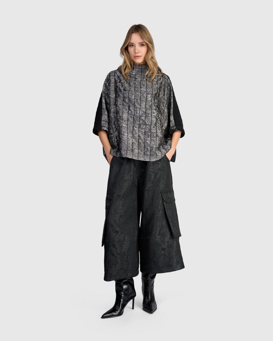 Alembika Silver Quilt Pullover Top AT815S