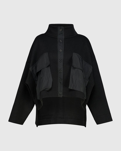 Urban Black Cotton-Quilt Jacket UJ206B