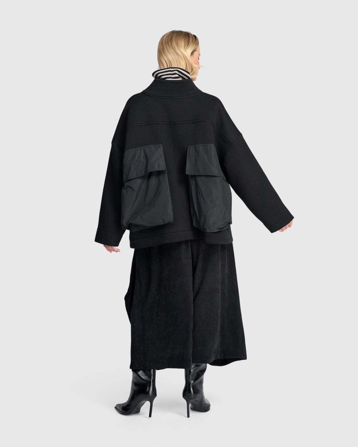 Urban Black Cotton-Quilt Jacket UJ206B