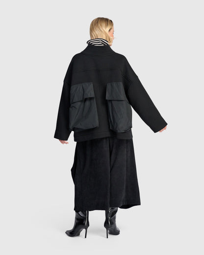 Urban Black Cotton-Quilt Jacket UJ206B
