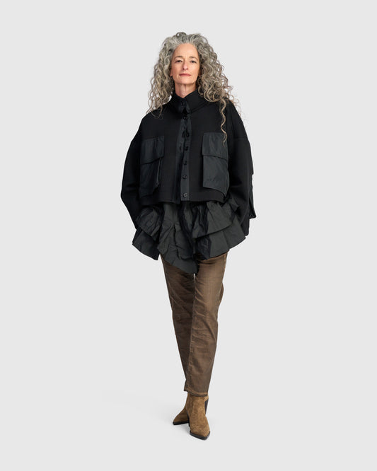 Urban Black Cotton-Quilt Jacket UJ206B