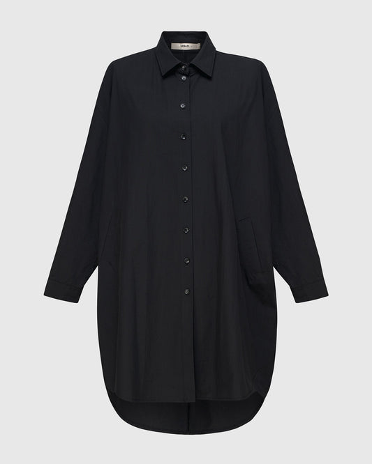 Urban/Alembika Black Button Front High/Low Blouse UT478B