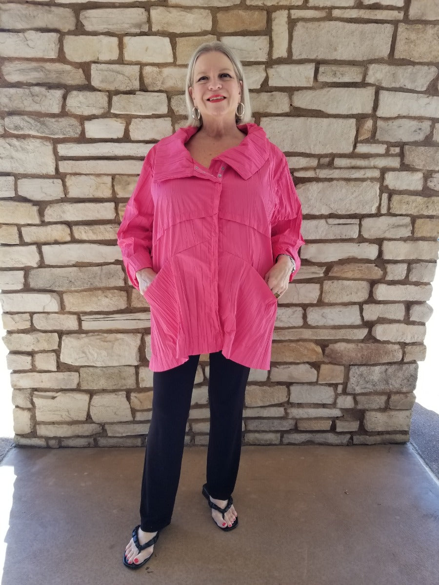 Kozan Plus Size Fuchsia Ashto Jacket IL2102