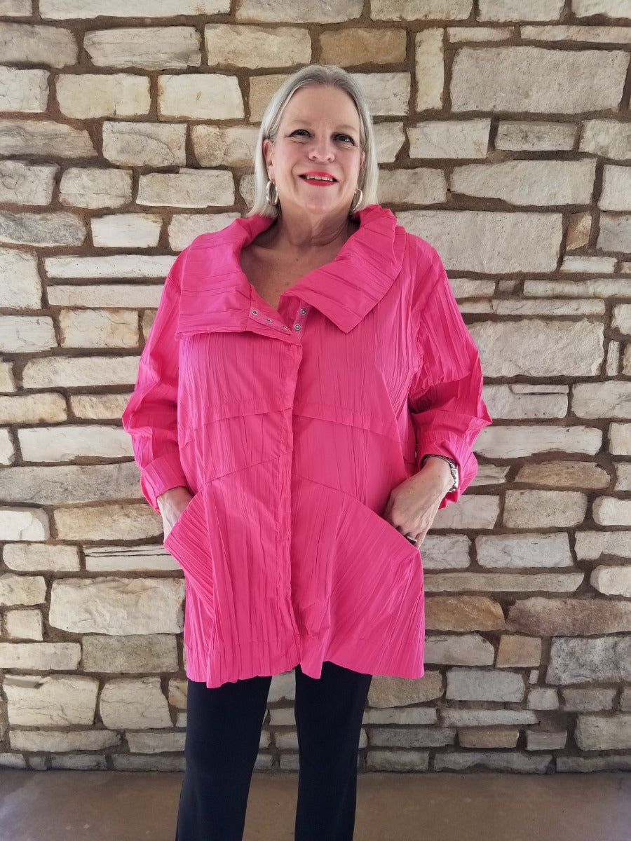 Kozan Plus Size Fuchsia Ashto Jacket IL2102