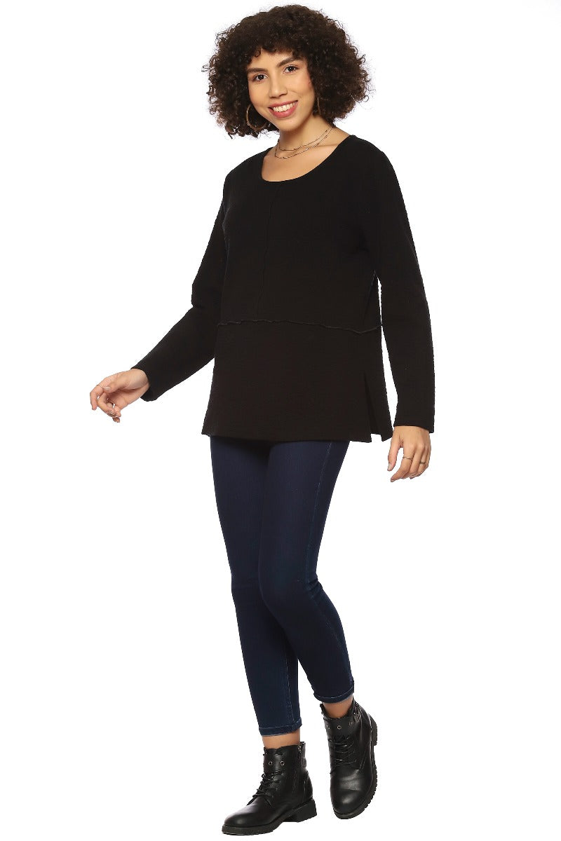 Parsley & Sage Plus Size Black Wanda Top 23W241C4