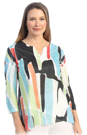 Jess & Jane Plus Size Multi Madrid Tunic 61-1601X