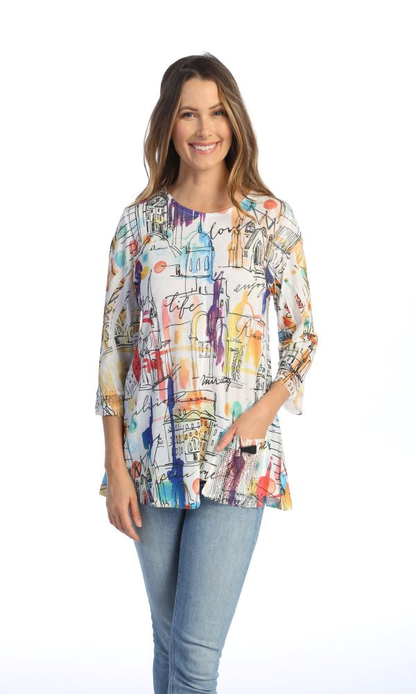 Jess & Jane Plus Size Multi Mirage Bulgari Tunic BU2-1558X