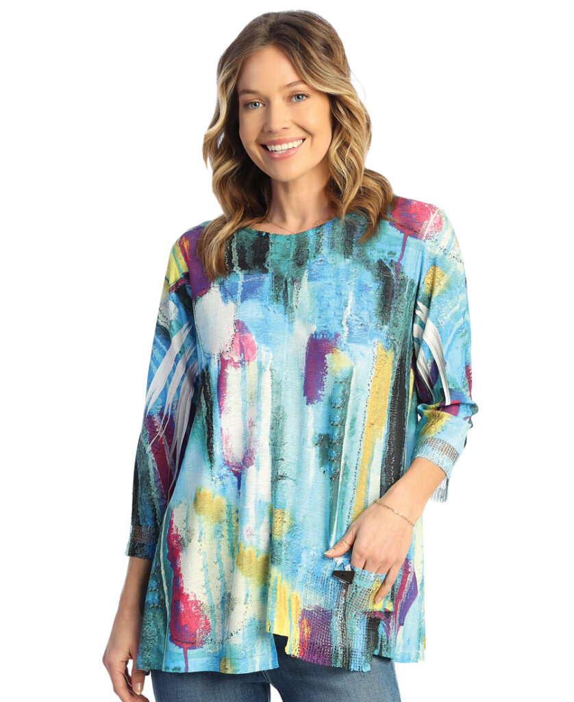 Jess & Jane Plus Size Multi Capri Tunic BU2-1720X