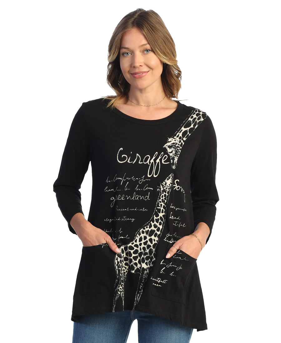 Jess & Jane Plus Size Black Giraffe Song Tunic CS4-1296X