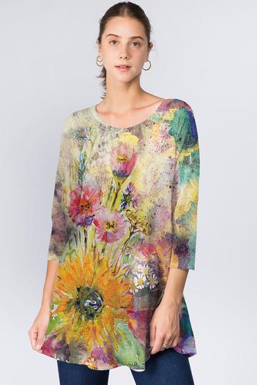 Et' Lois Plus Size Sunflower Lowa Tunic C3071W-F03