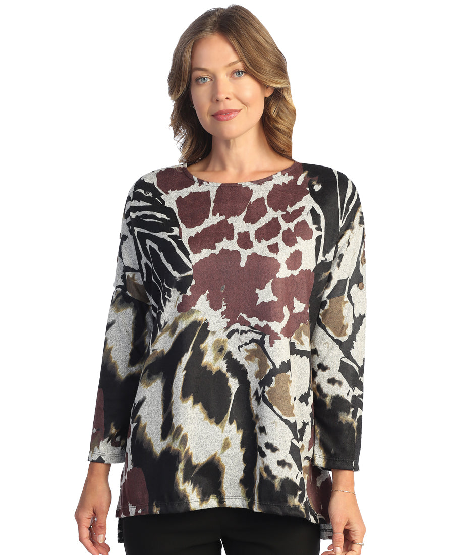 Jess & Jane Plus Size HTR Savannah Tunic FB9-1776X