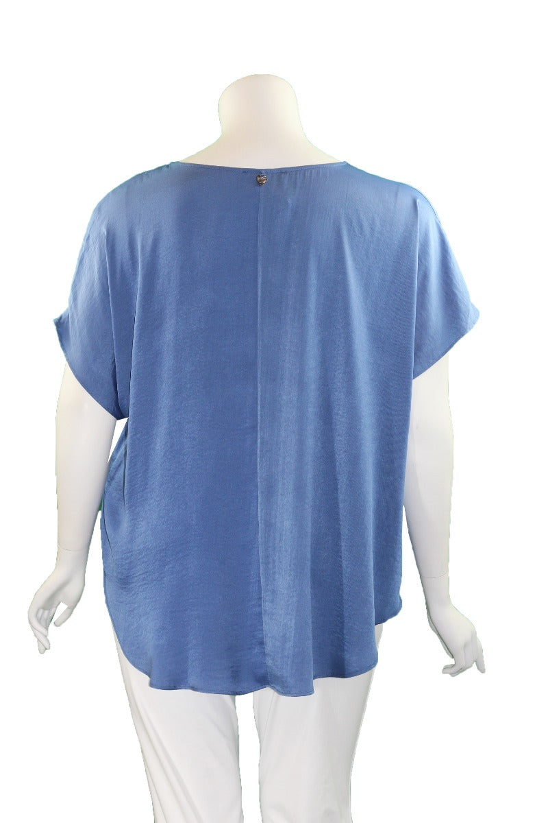 Mat Fashion Indigo Silky Pullover Blouse 7301.1143