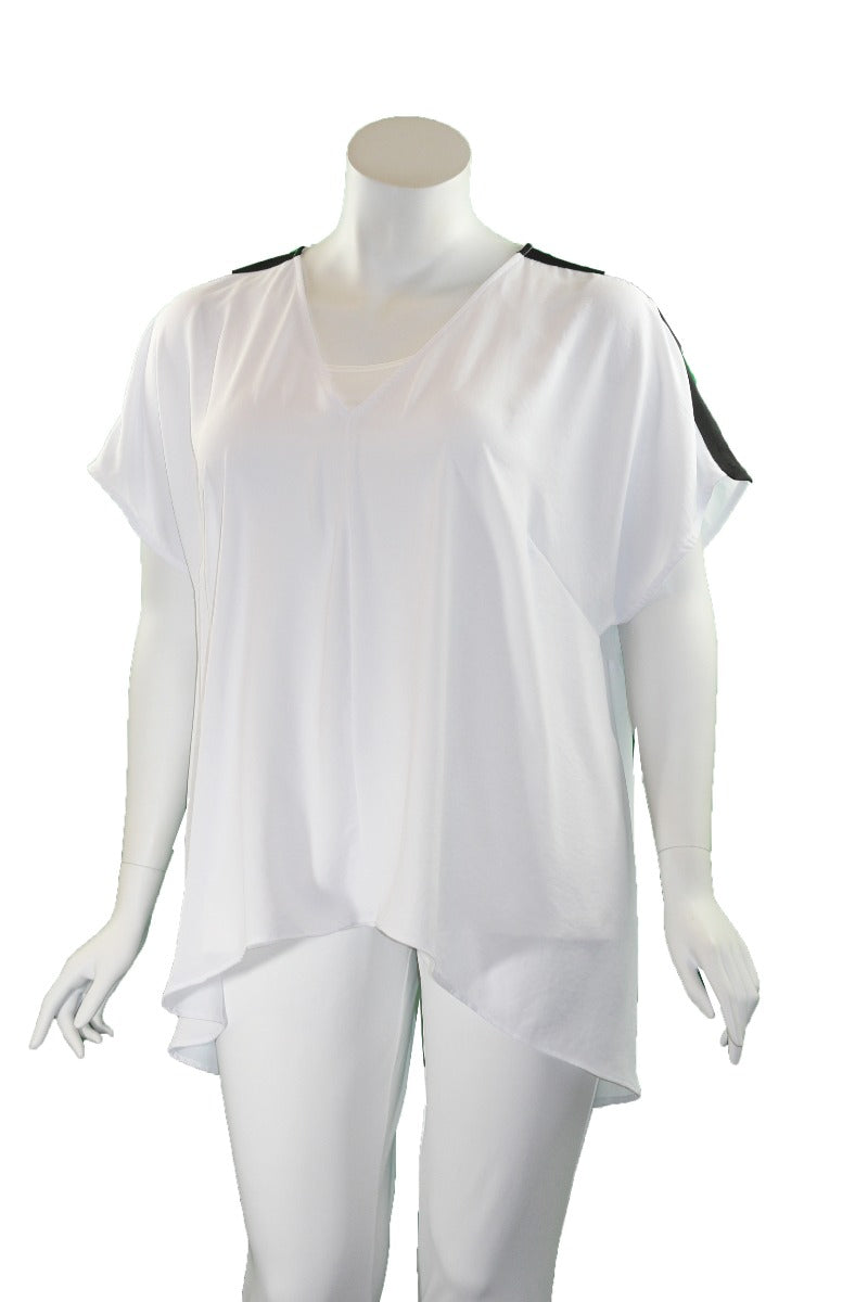 Mat Fashion White/Black High/Low Tunic 7301.1026