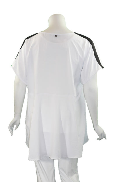 Mat Fashion White/Black High/Low Tunic 7301.1026