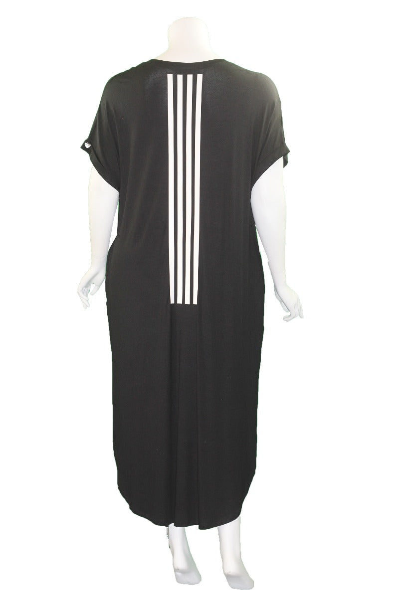 Mat Fashion Black V-Neckline Pullover Dress 7301.7029