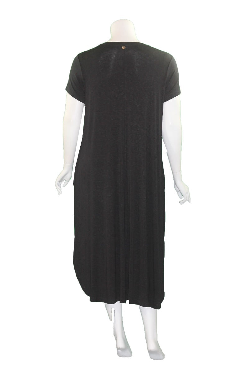 Mat Fashion Black Tie Dye Short Sleeve Dress 7301.7144