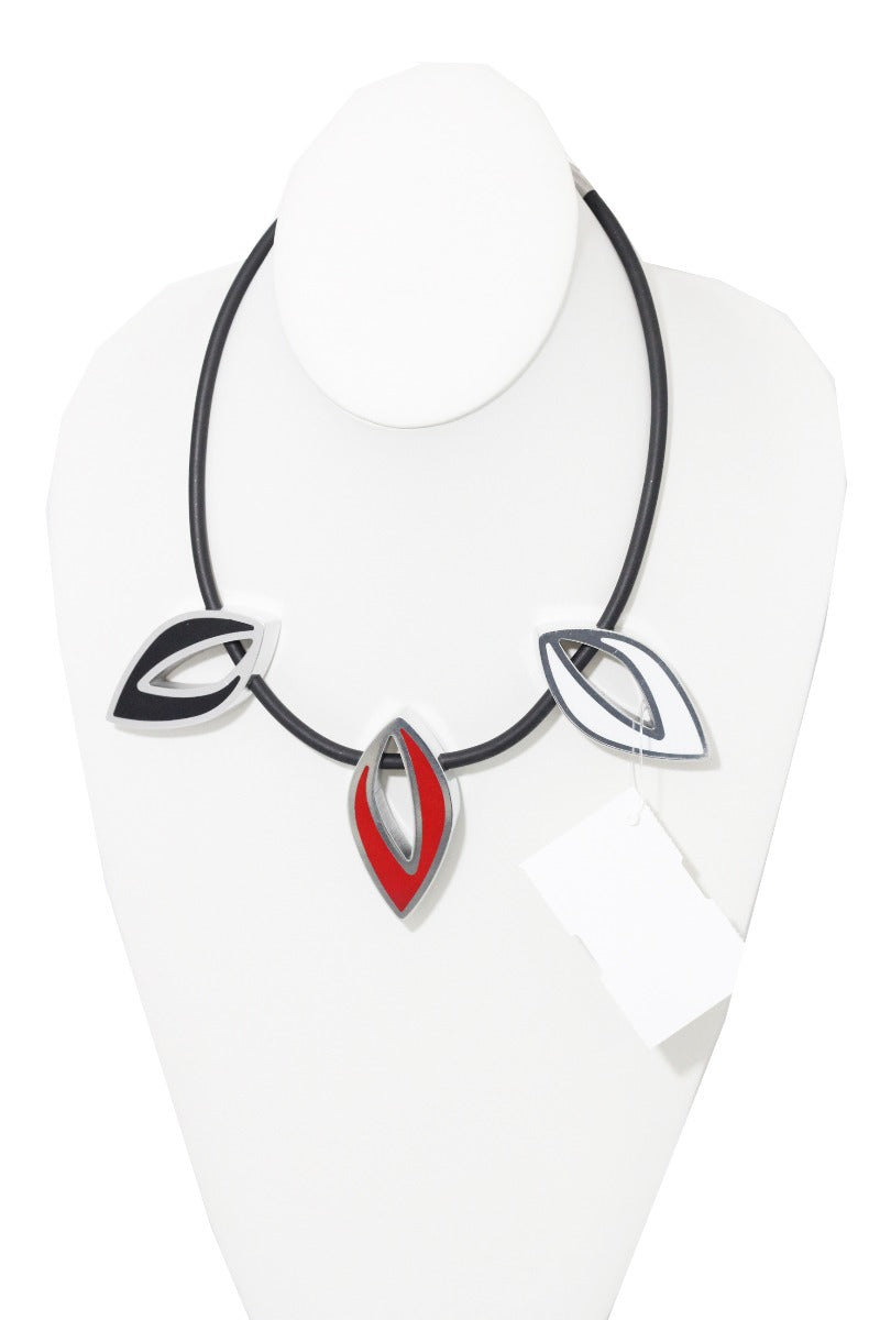 Kristin Desantis Contemporary Open Leaves 3Pc Necklace Reversible