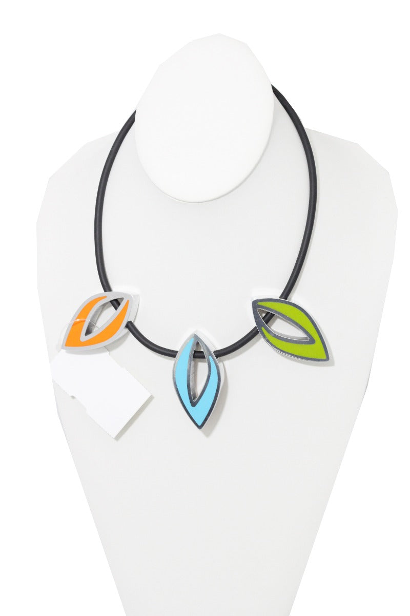 Kristin Desantis Contemporary Open Leaves 3Pc Necklace Reversible