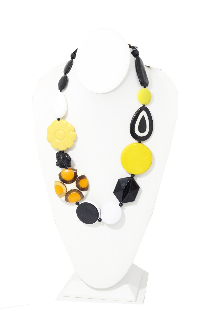 Michaela Malin Yellow/Black Floral Alexa Necklace