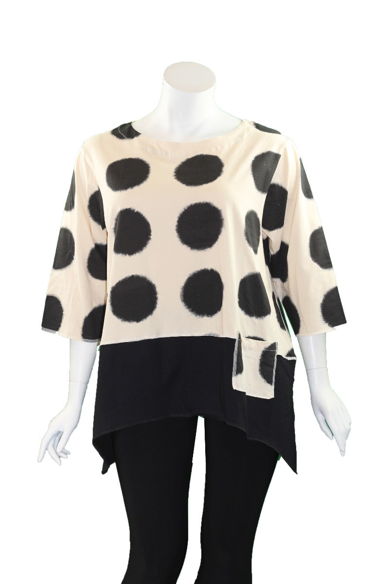 Cupcake Cream/Black Dot Pullover Shirt FA18-7208-C