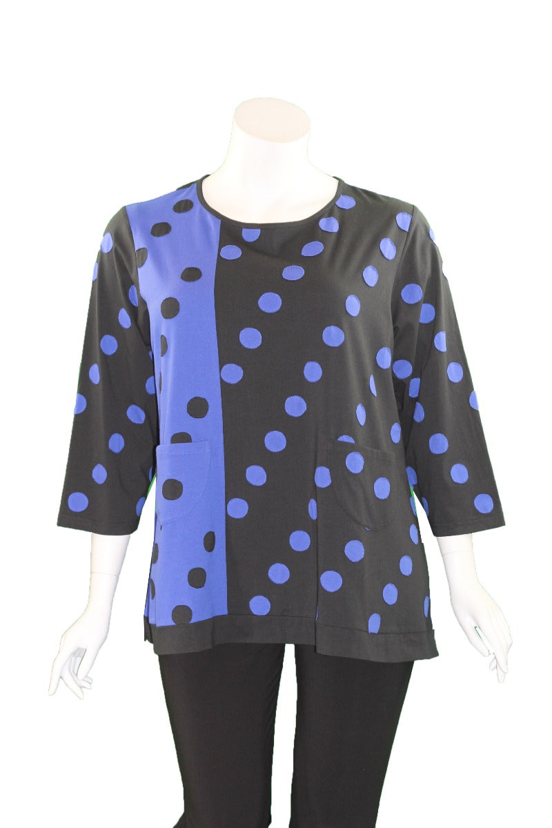 Redwood Court Black/Cobalt 2 Pocket Tunic T738X