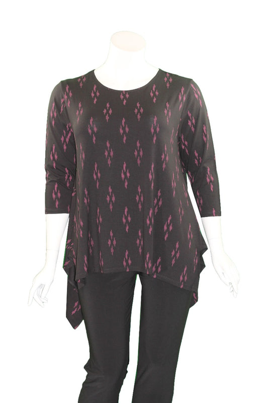 Kozan Plus Size Wine Diamond Juliet Top TS-4145