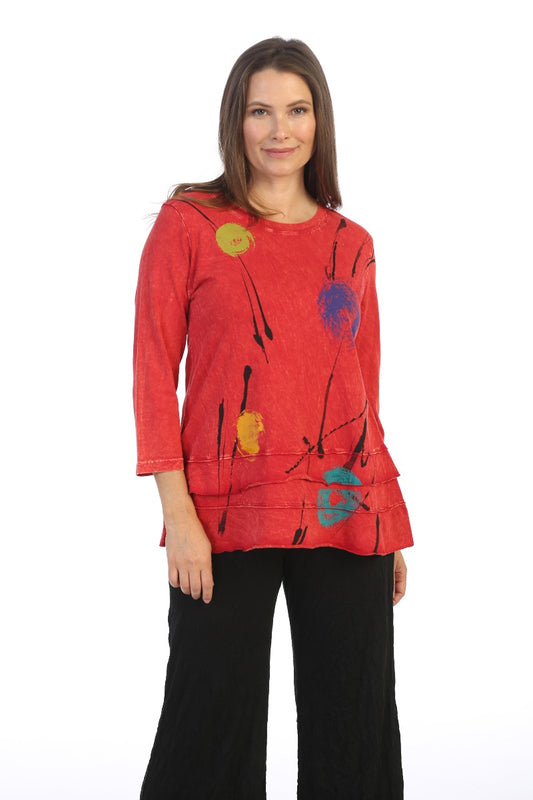 Jess & Jane Plus Size Sclt Orbs Cotton Tunic M66-1532X