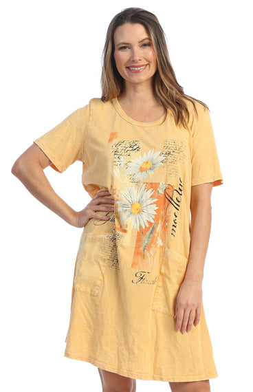 Jess & Jane Plus Size Wheat Mellow Cotton Dress M78-1605X