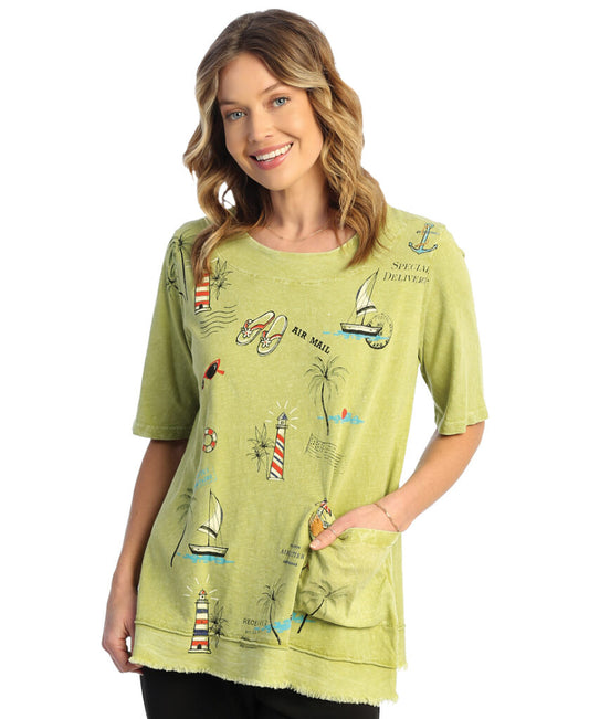 Jess & Jane Plus Size Cactus Festive Tunic M79-1709X