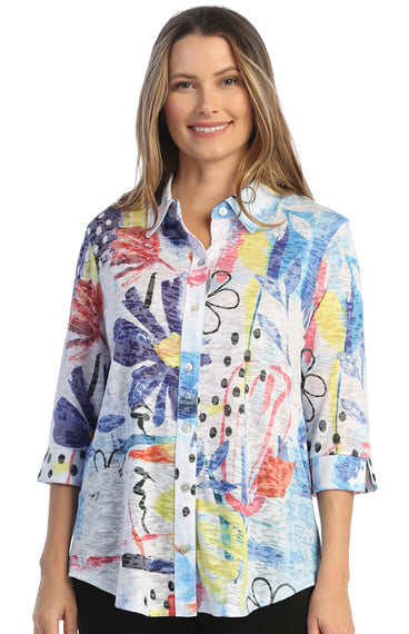 Jess & Jane Plus Size Multi Lulu Novelty Shirt SB1-1487X